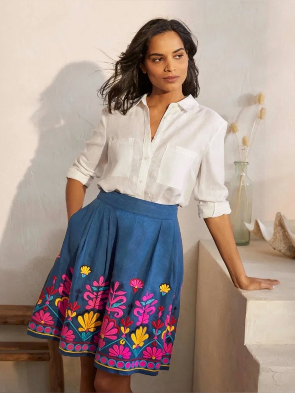 Boden Sasha embroidered skirt